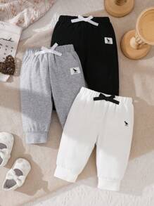 3 Packs Baby Girl Casual Versatile Pants - Multicolor - View 1