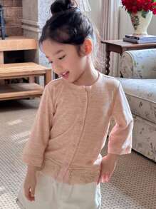 DAZY Girl (Small) Front Button Long Sleeve Casual Jacket, Daily Wear - Pink - View 2