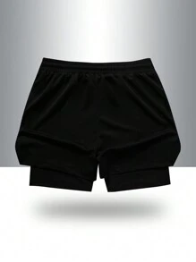 Gym Rark Men's Letter & Number Print Drawstring Waist Athletic Shorts - Black - View 2