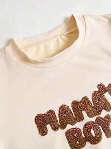 2 件套年轻女孩运动风格圆领长袖上衣 + 长裤，适合春夏季