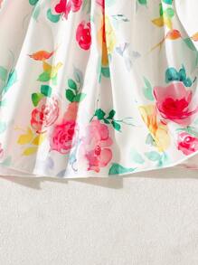 Baby Girls Summer Floral Print Sleeveless Dress - Multicolor - View 6