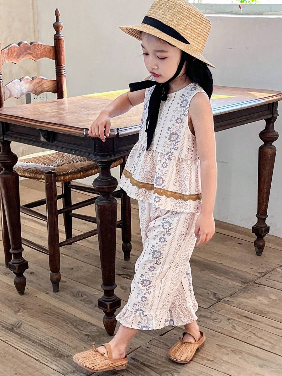 DAZY 2pcs/Set Young Girl Young Girl Fall Outfits - Beige - View 1