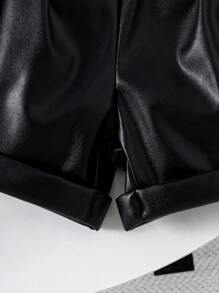 3pcs/Set Baby Girl Spring&Summer Street Style,Short Sleeves Solid Shirt&Bowknot Decoration Slip Coat &Short Pants