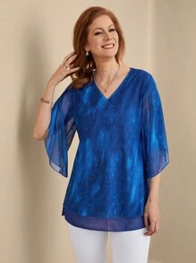 EMERY ROSE Women Casual Floral Print Shirt, Simple & Fashionable For Everyday Wear - Blue - View 3