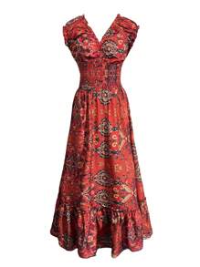 INAWLY Women's Extra Long Casual Dress, Minimalist & Fashionable For Everyday Wear - Red - View 5