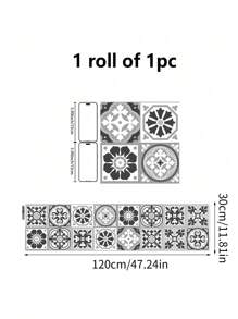 1 卷地中海风格加厚防水自粘厨房和浴室装饰墙贴，3 种尺寸可选：11.81*47.24、11.81*94.49、11.81*141.73 英寸 - 彩色 - 查看 9