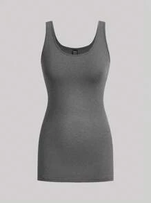 SHEIN Essnce 3pcs Women Long Knitted Camisole, White Grey Black Everyday Summer Casual - Grey - View 8