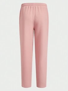 Manfinity VCAY 2pcs Fitted Single-Breasted Collar Casual Suit Set, Suitable For Everyday Wear - Baby Pink - View 7