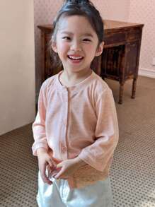 DAZY Girl (Small) Front Button Long Sleeve Casual Jacket, Daily Wear - Pink - View 6