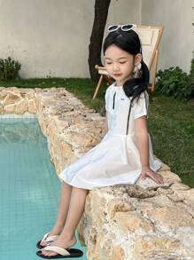 DAZY Young Girl Girl Fall Swimsuit One-Piece Vacation - White - View 4