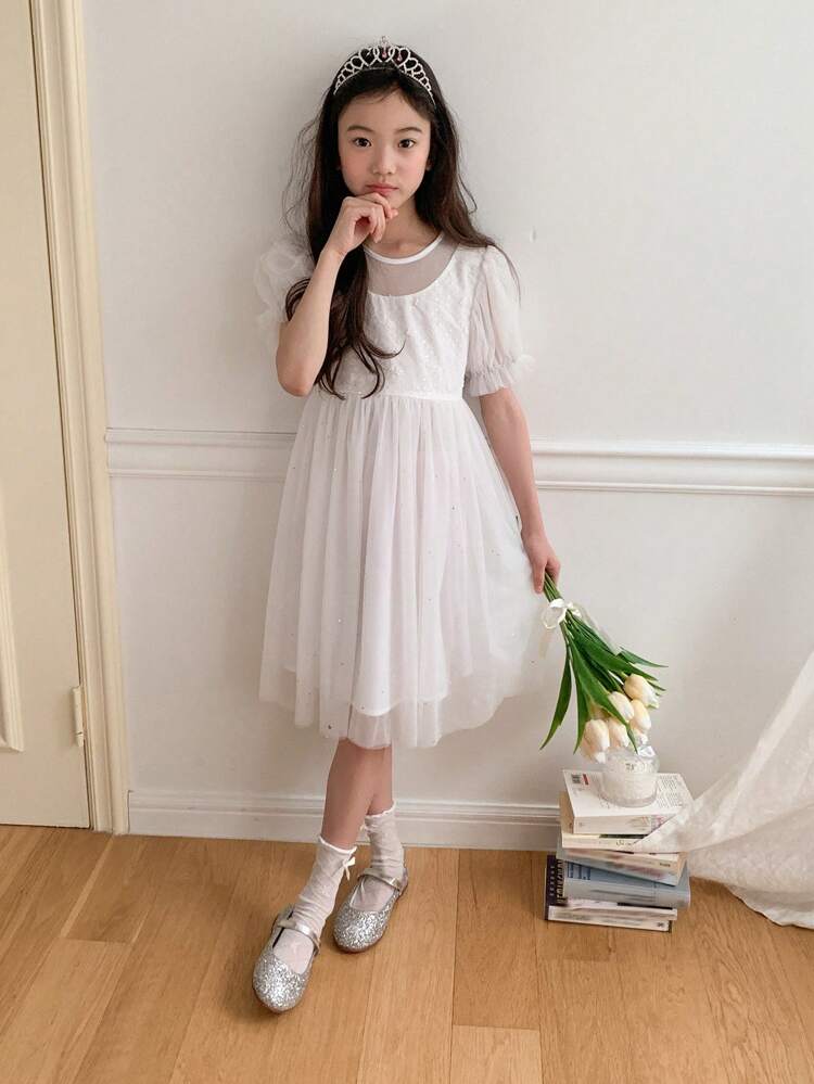 Tween Girls Casual Solid Color Short Sleeve Shift Dress, Minimalist And Fashionable For Everyday Wear,Girls Summer Outfits,Back To School Clothes