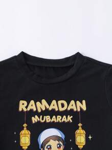 2pcs Young Boy Casual Minimalist Short Sleeve T-Shirt And Shorts Set, Everyday Wear - Multicolor - View 5