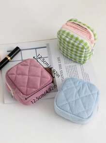 1 件大容量女性卫生巾收纳袋，灯芯绒糖果色便携式卫生巾旅行袋，零钱包，秋季家居装饰的绝佳礼物创意，适用于旅行收纳袋、化妆包、化妆包、度假收纳袋、大容量化妆品收纳盒化妆盒，可装口红、刷子、护肤品、手机、硬币、小物品，适用于家居、礼物、度假和节日万圣节圣诞节多功能用途，波西米亚风 - 彩色 - 查看 2