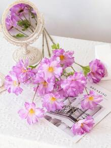 1pc Artificial Flower Bouquet, Home & Office Desk Decor, Fake Flower Plants - Purple - View 5