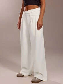 SHEIN Forever 21 Wiosna i lato Kobiety Romantyczne/Prom/Formalne/Urodziny/Ubrania z lat 90./Biznesowe, swobodne damskie/Eleganckie/Stroje zachodnie/Wyjścia/Moda/Swobodne/Ubrania Y2k/Klub/Biuro/Koktajlowe/Vintage/Obcisłe/Stroje rave Festiwal/Zabawne/Eleganckie/Stare pieniądze/Streetwear/Stroje wakacyjne/Stroje na koncert country/Ubrania robocze/Skromne/Wiosenna przerwa/Stroje na wieczór panieński/Koncert/Baddie/Podstawowe/Niski stan/Luźne/Proste nogawki/Szerokie nogawki/Dysymetryczne białe spodnie
