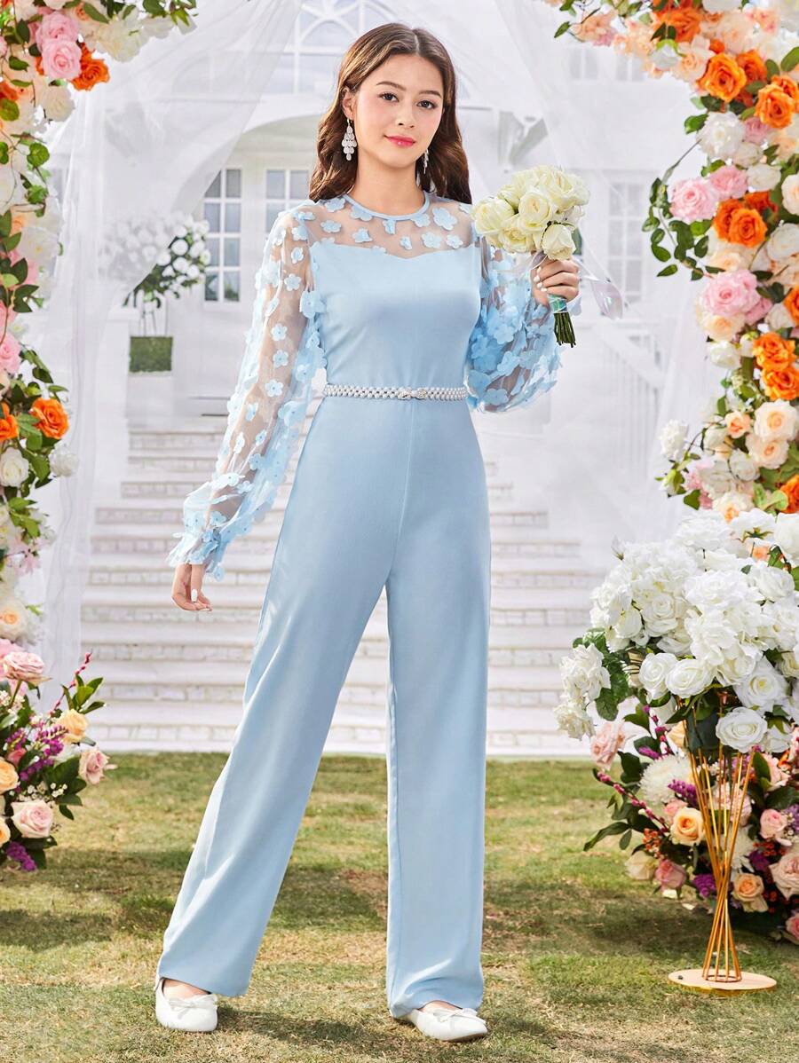 Teen Girl Simple Fashionable Casual Daily Jumpsuit