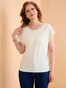 EMERY ROSE Women's Casual Short Sleeve T-Shirt, Lightweight & Fashionable For Everyday Wear
