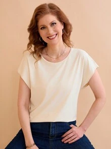 EMERY ROSE Women's Casual Short Sleeve T-Shirt, Lightweight & Fashionable For Everyday Wear