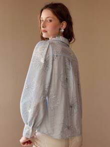 MOTF PREMIUM 亮片花卉刺绣衬衫