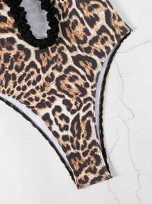 Swim EVENT Springbreak New Leopard Printed Sexy Front-Risky One-Piece For Women, For Summer Beach Vacation - Multicolor - View 8