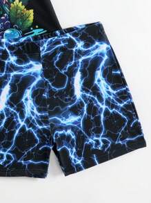 Boys' Dinosaur & Lightning Graphic Swimsuit Set - Multicolor - View 3