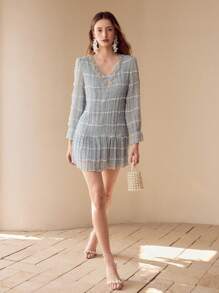 MOTF PREMIUM 纹理串珠细节连衣裙