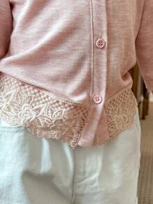 DAZY Girl (Small) Front Button Long Sleeve Casual Jacket, Daily Wear - Pink - View 3