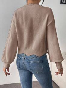 Chiquease Loose Knit Top With White Lace Collar, Embroidered Design, Suitable For Autumn/Winter