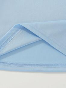 SHEIN 年轻男孩简约时尚休闲日常短袖 Polo 衫 - 淺藍色 - 查看 5