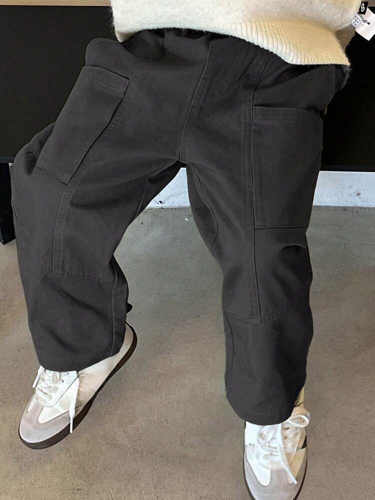 Kids Autumn Clothes, Young Boy Big Pocket Pants