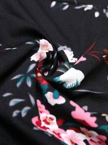 EMERY ROSE Women's Floral Print Side Pocket Casual Long Pants, Spring/Summer - Multicolor - View 7