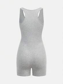 SHEIN 2 件套青少年女孩休闲简约舒适黑色和玫瑰红针织长袖短款上衣和高腰短裤套装，百搭纯色连体衣，完美的夏季选择 - 彩色 - 查看 6