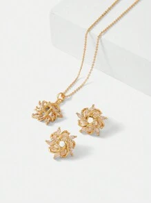 MOTF PREMIUM FASHIONABLE & ELEGANT SILVER-COLOR STAR SPARKLE EARRINGS & NECKLACE JEWELRY SET