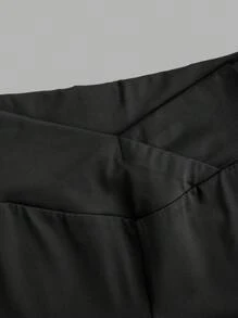 Set de 2 piezas de niña preadolescente: sudadera holgada informal y mallas con forro térmico talla grande grueso