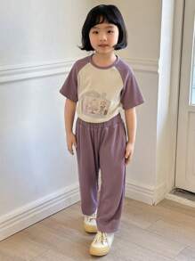 DAZY 2pcs/Set Young Girls Fall Clothing Set - Purple - View 7