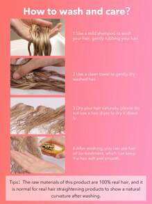 7 PIEZAS Extensiones de cabello con clip recto 100% cabello humano real de 14-24 pulgadas 115G Doble trama Extensiones de cabello con clip invisibles Cabello humano Remy natural para uso diario de mujeres y niñas - T17/22/60 - Ver 9