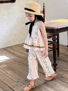 DAZY 2pcs/Set Young Girl Young Girl Fall Outfits - Beige - View 4
