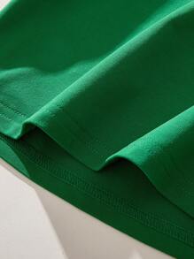 SHEIN 年轻男孩休闲简约风格 T 恤，日常穿着 - 綠色 - 查看 4