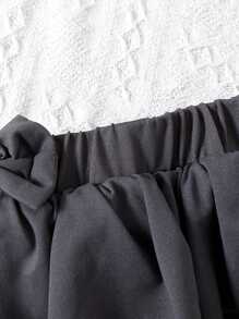 SHEIN Young Girl Grey 2 In 1 Ruffle Flare Pants - Grey - View 4