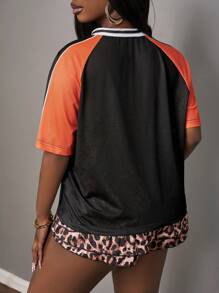 Slaydiva Women's Summer All-Match Casual T-Shirt, Versatile For Music Festivals, Boho Style, Easter, Nashville, Birthdays, Graduation, Students, Daily Wear, Holidays, Cruise Travel, Beach, Sunbathing, Minimalist, Sports, Mesh Printing, Streetwear, Letter Printing, Colorblock