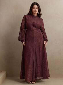 Anewsta Spitzenkleid für Damen mit fließendem Saum, geeignet für Valentinstag, Datingabende und Frühlingsoutfits