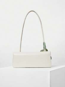 Nova bolsa de cachecol de PU de cor sólida com zíper de camada interna estilo tampa, bolsa de axila francesa elegante e versátil, bolsa baguete feminina adequada para passeios diários femininos, festas de compras, namoradas, presentes de Natal e Dia dos Namorados