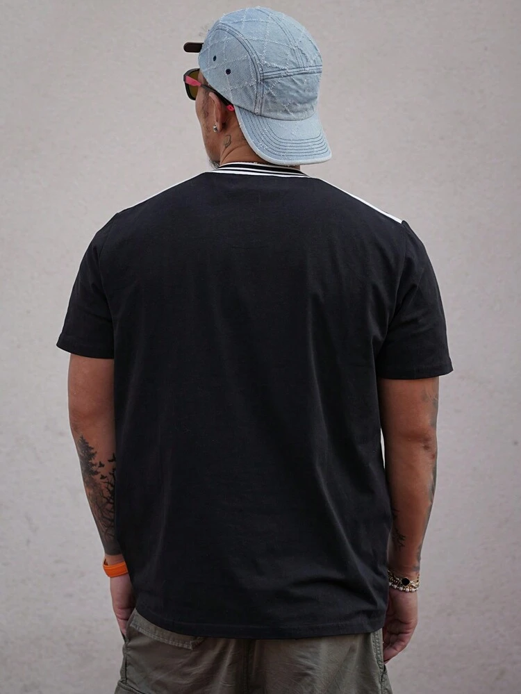 Men's Contrast Color Letter Print Sport T-Shirt,Graphic Tees