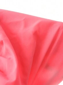 Slaydiva فستان ماكسي بأكمام قصيرة وخط A برزنتة مجعدة باللون الصلب للنساء ذوات الحجم الكبير موديل 2025 الجديد للربيع - روز أحمر - مشاهدة 7