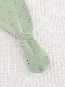 Cozy Pixies Baby Girl Solid Color Wrap Sweater And Leggings Set - Green - View 10