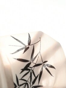 EastFlair 女式立领长袖印花休闲衬衫，配人造珍珠装饰 - 杏色 - 查看 7