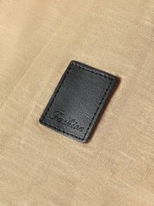 Manfinity Homme 男士简约时尚休闲日常短袖纯色T恤男装男士T恤男士T恤男士T恤上衣男士T恤 - 卡其色 - 查看 7