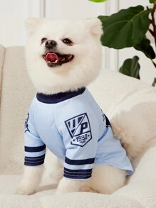 PETSIN 1pc Pet Dog Cat Blue #32 LA Number & Letter Print Jersey, Fashionable Casual Breathable & Soft Dog Shirt