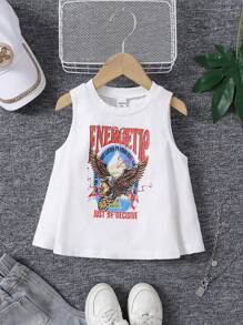 Young Girl Knit Cute Girl Graphic Round Neck T-Shirt - White - View 1