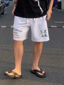 DAZY Men's Letter Print Grey Shorts, Spring/Summer - Grey - View 7